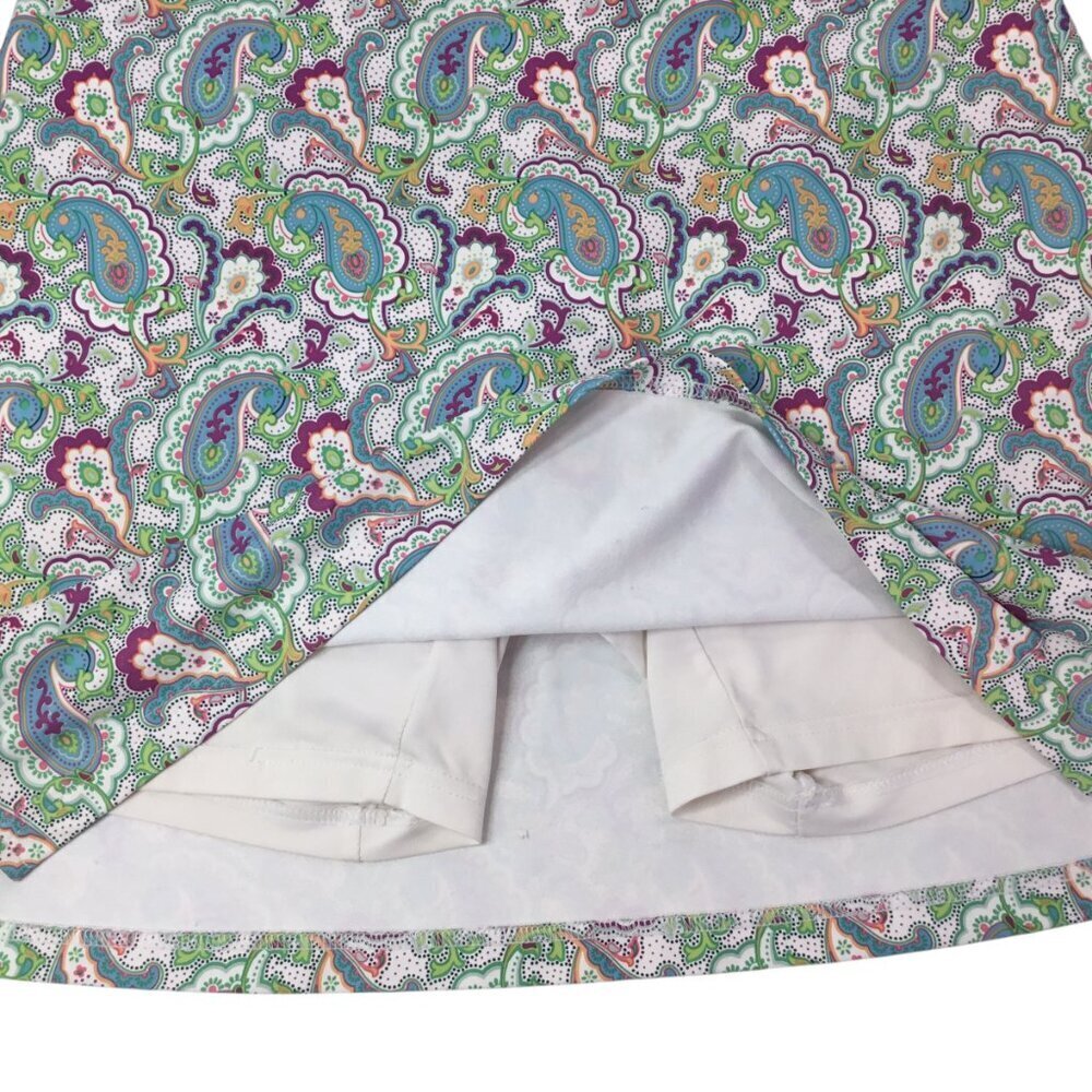 Peter Millar Skort E4 Wicking 50+ UPF Paisley Size Small Pockets Golf Pickleball - Picture 4 of 7